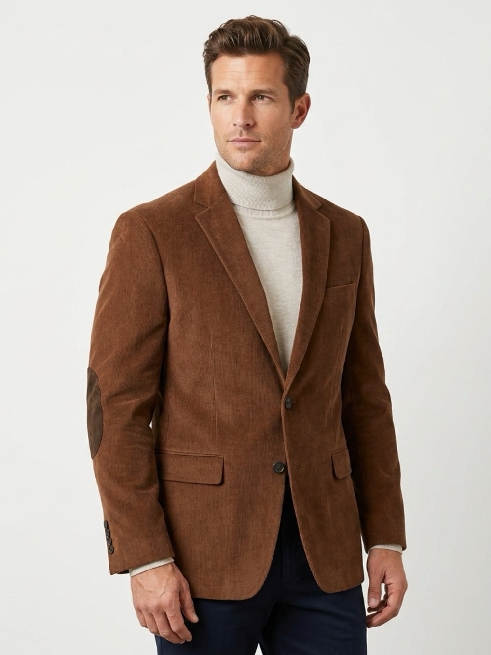 NWT Lauren Ralph Lauren 42L Brown Corduroy Blazer Academic Preppy Elbow Patch